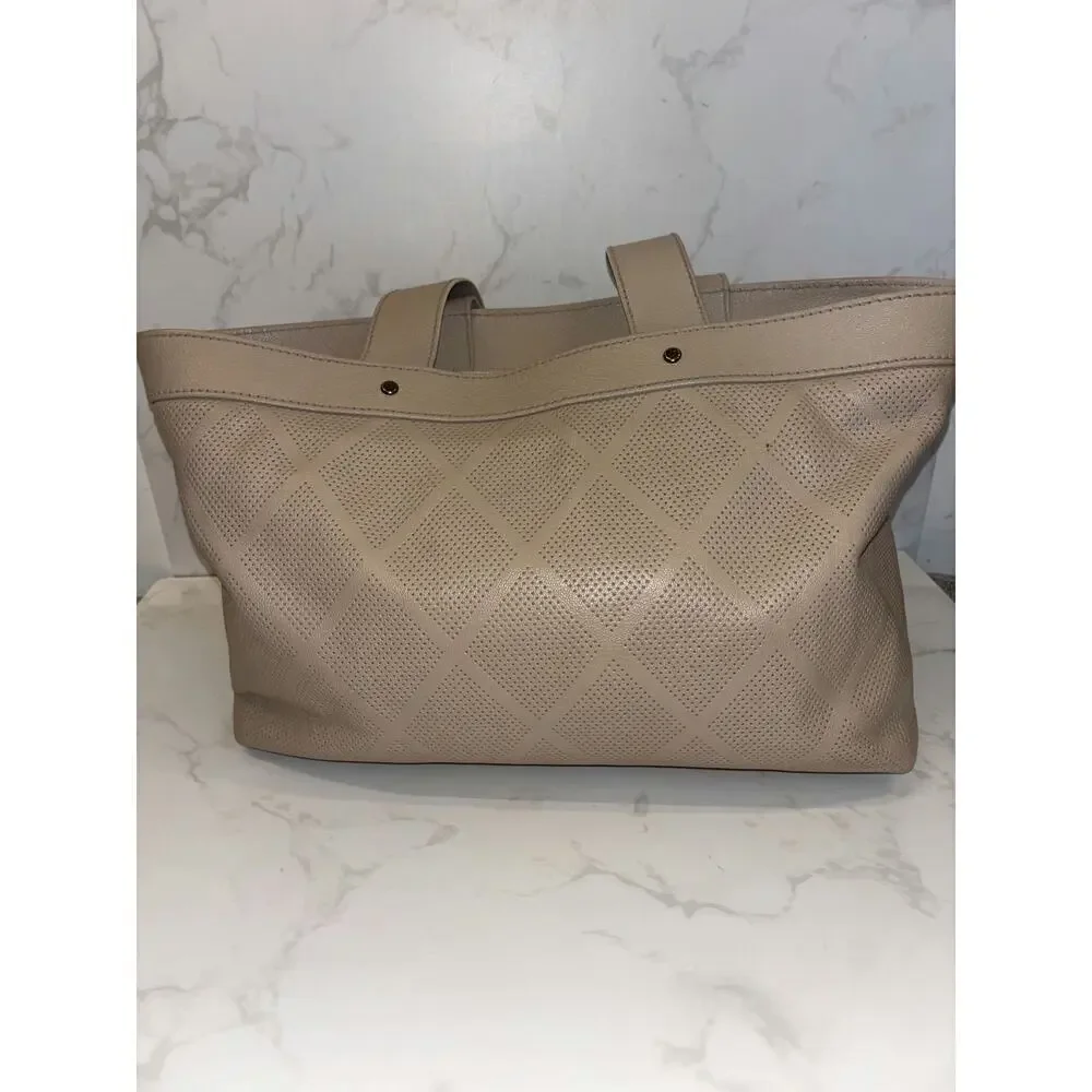 Chanel Beige Quilted Tote Bag - Excellent Condition